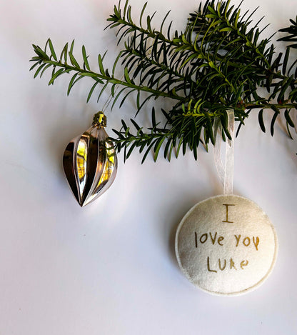 Personalized Handwriting Ornament - Christmas Keepsake