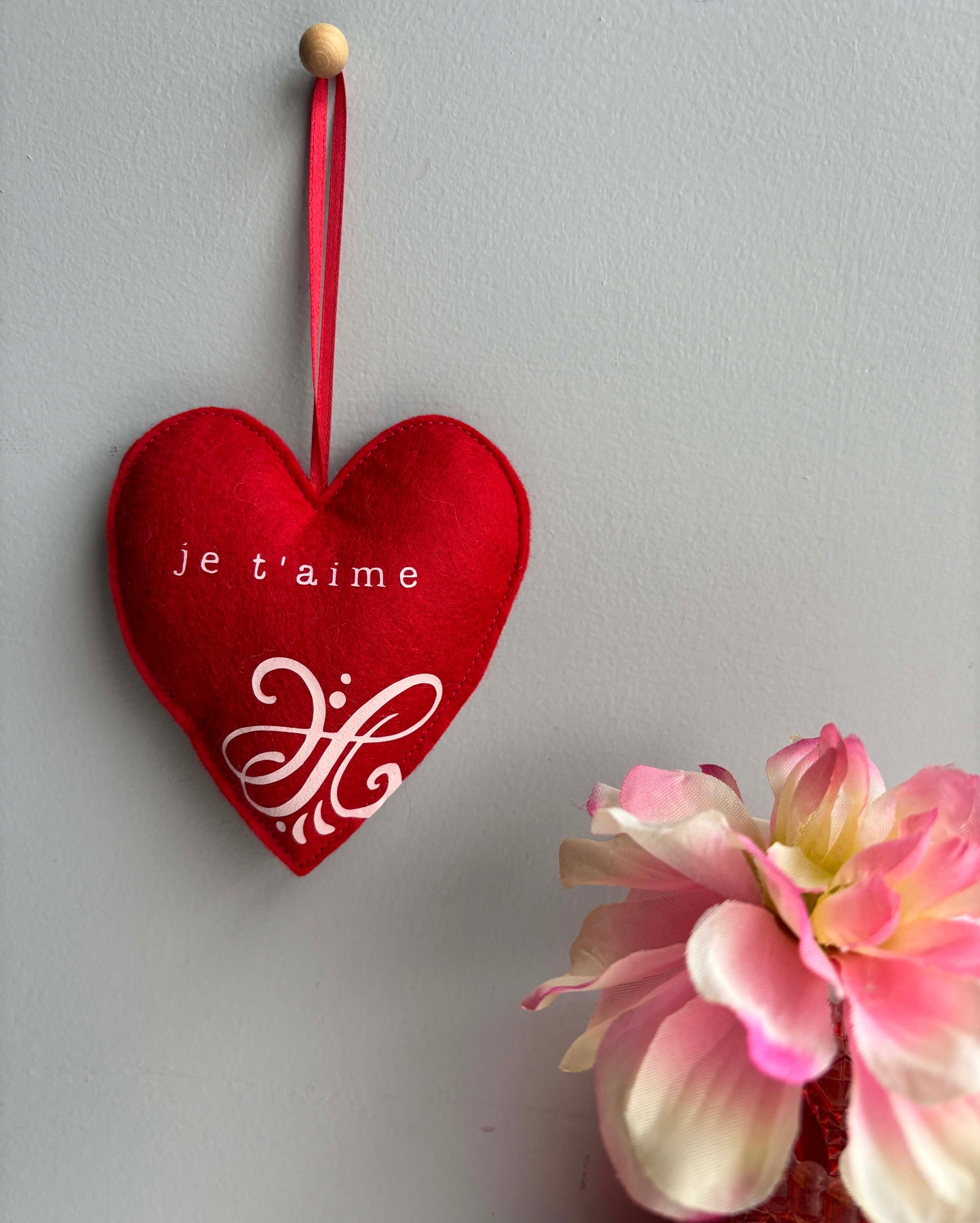 Je T'aime - Felt Valentine Heart Ornament