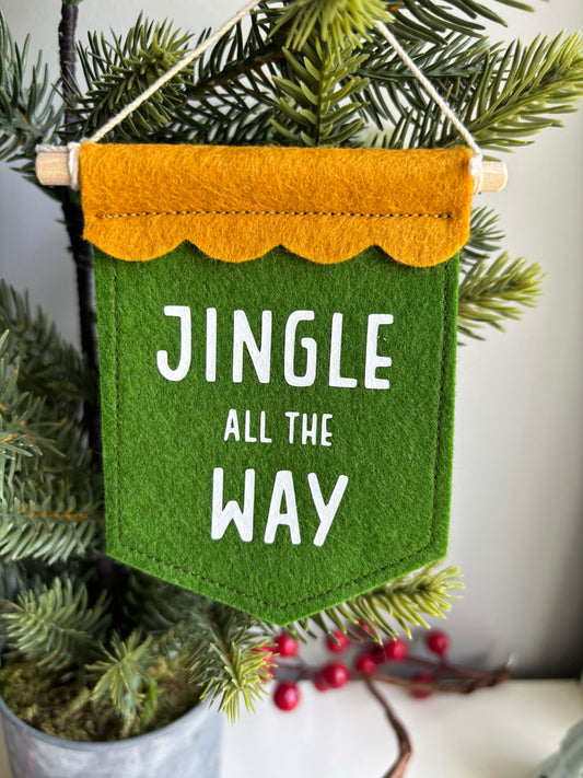 Jingle All The Way - Christmas Tree Ornament Banner
