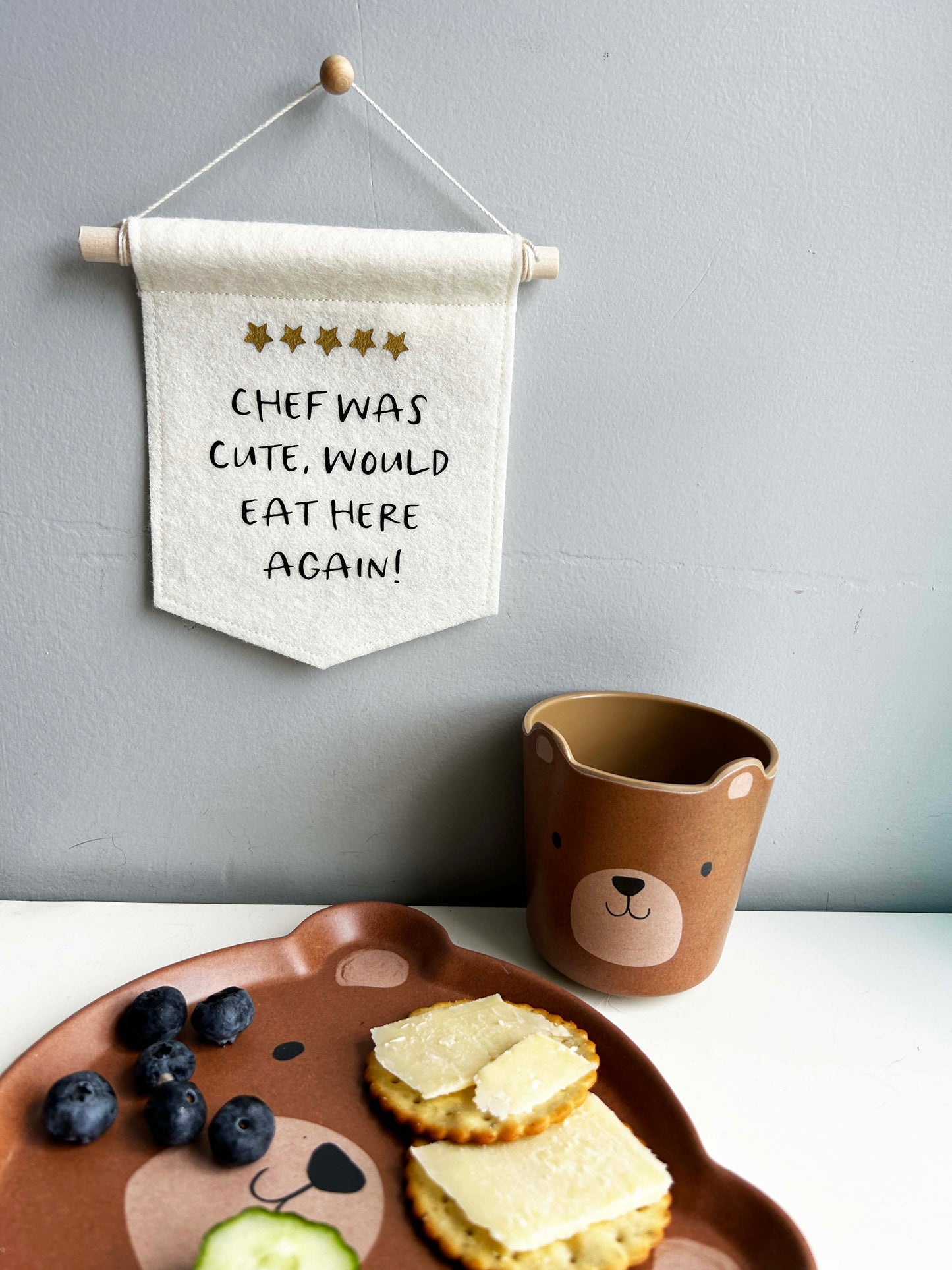 Chef Was Cute Would Eat Here Again - Mini Felt Banner