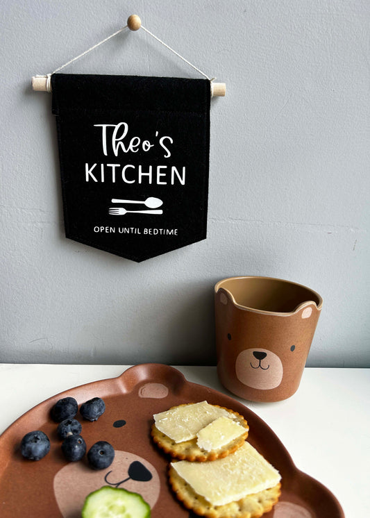 Kitchen Open Until Bedtime - Personalized Mini Felt Banner