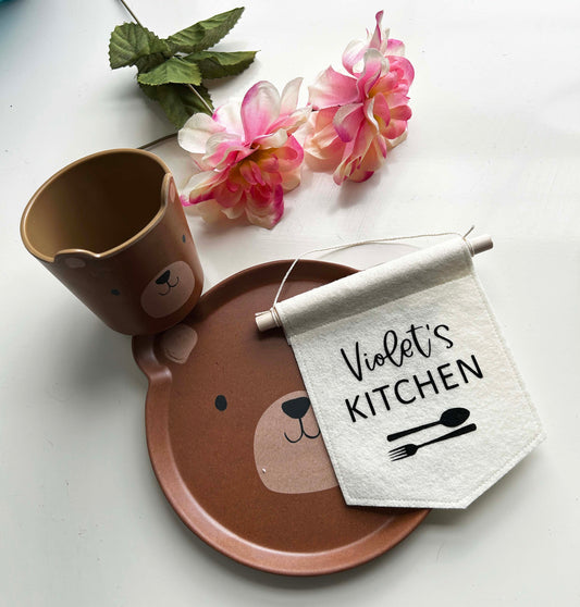 Play Kitchen Sign - Personalized Mini Felt Banner