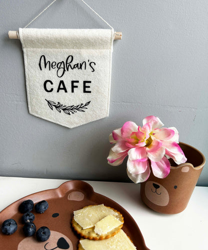 Cafe - Personalized Mini Felt Banner