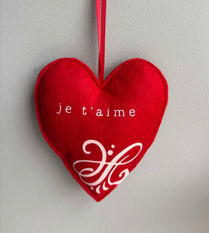 Je T'aime - Felt Valentine Heart Ornament