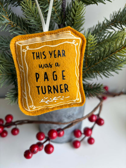 This Year was a Page Turner - Book Cover Felt Ornament