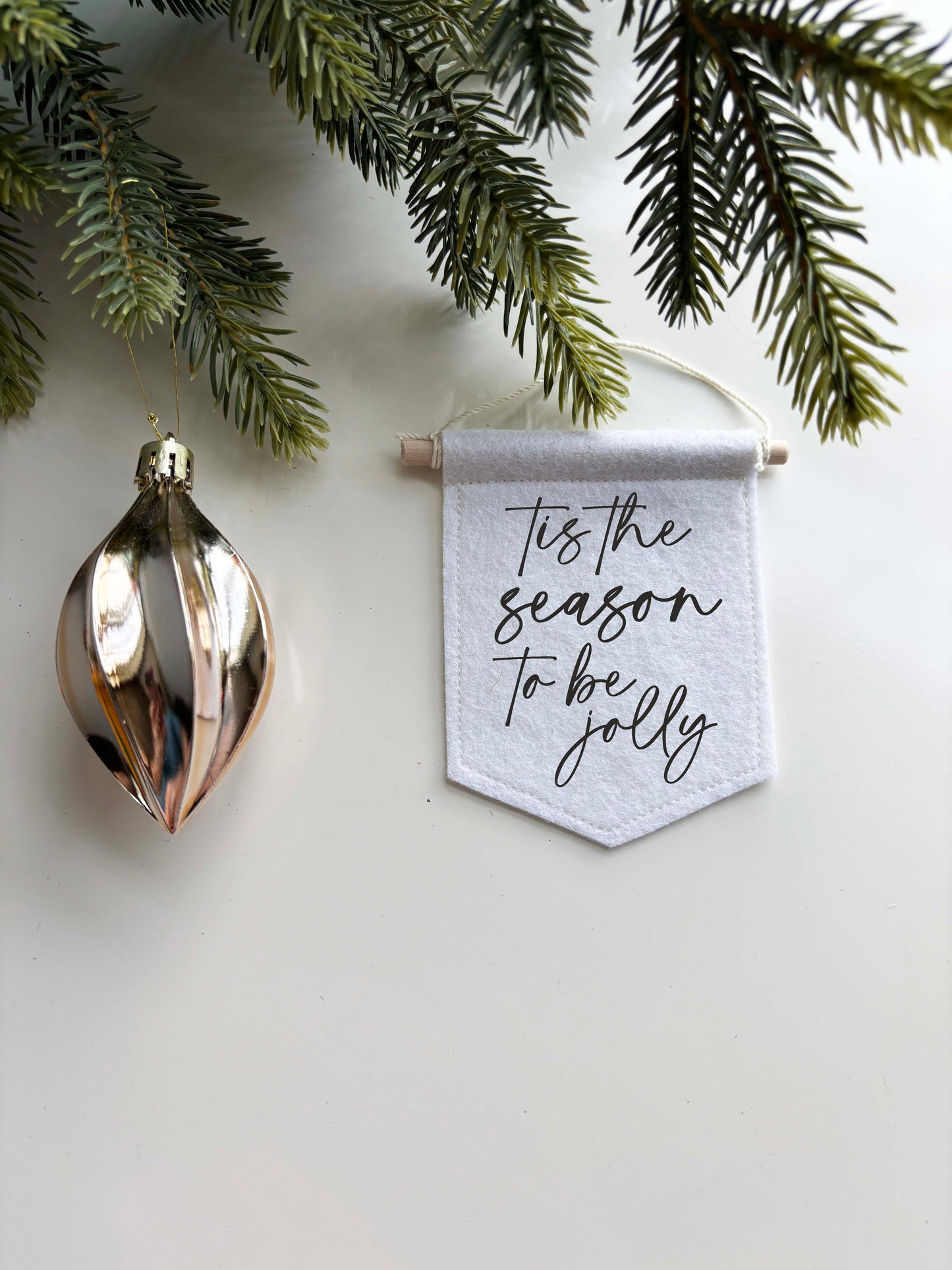Tis The Season To Be Jolly - Christmas Tree Ornament Banner