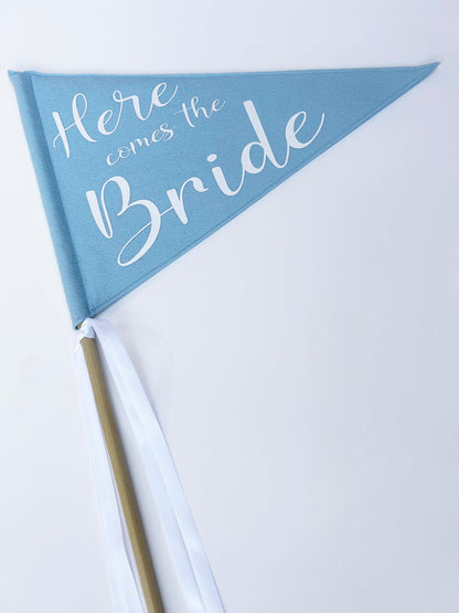 Wedding Pennant Flag - Here Comes the Bride