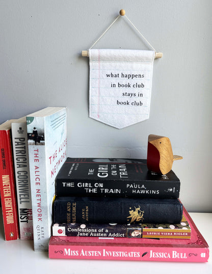 What Happens in Book Club - Literary Wall Hanging