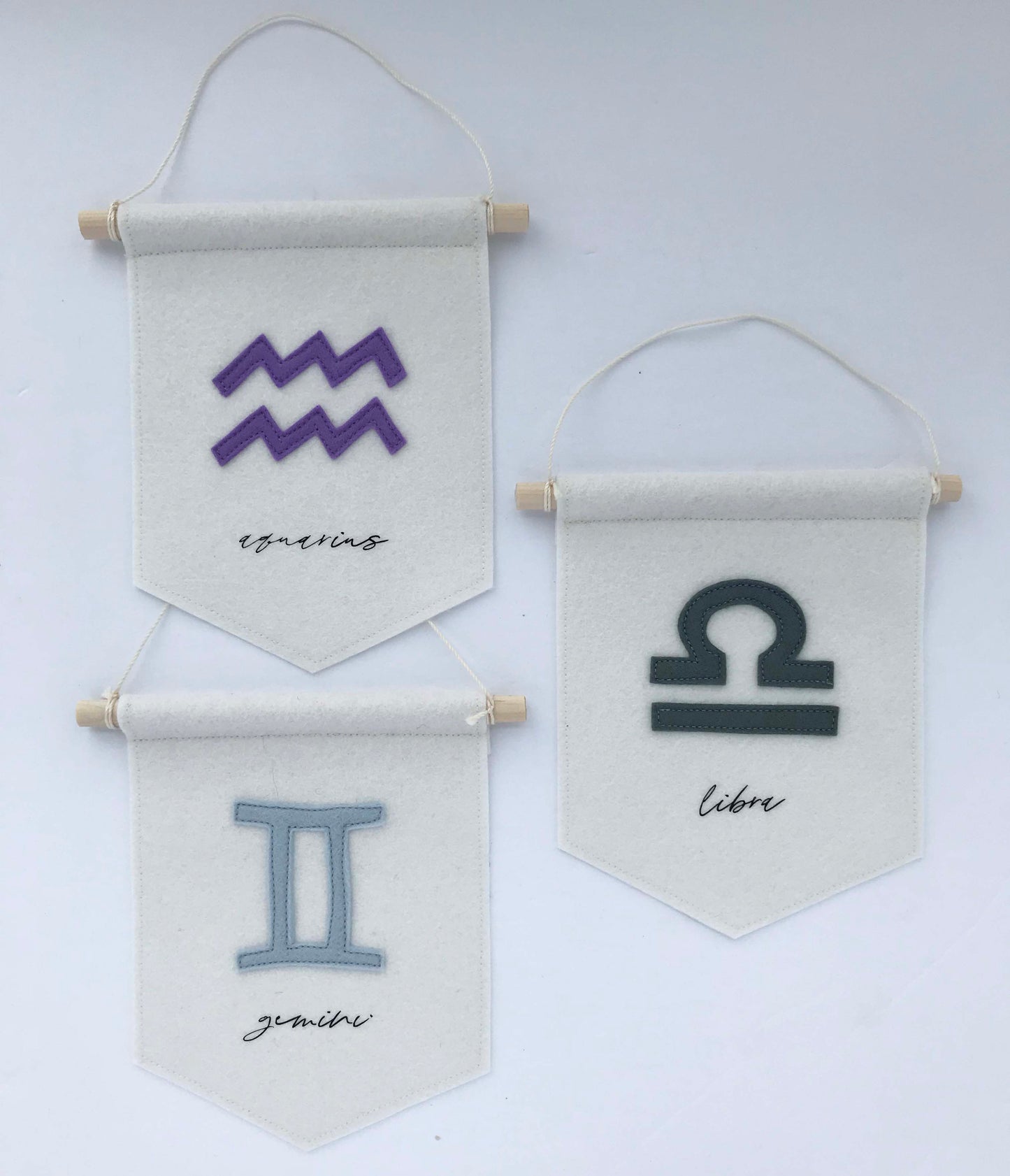 Aquarius Felt Banner - Astrological Sign