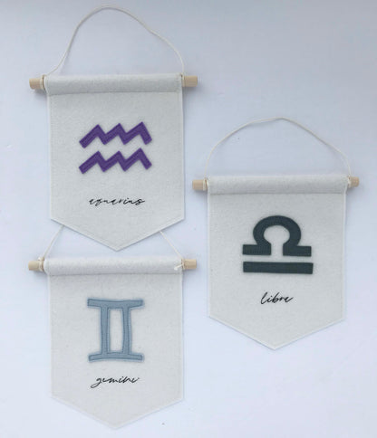 Libra Felt Banner - Astrological Sign