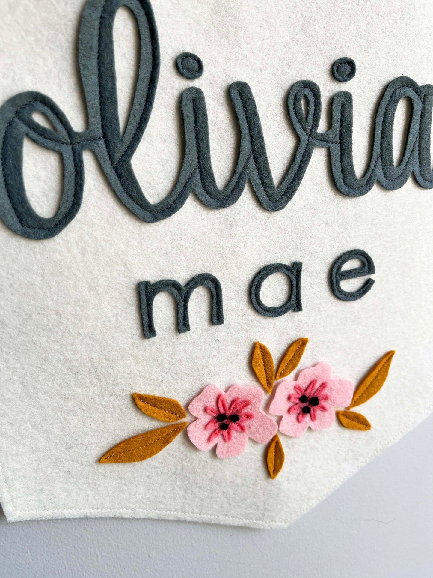 Custom Name Wool Felt Sign - Personalized Nursery Decor