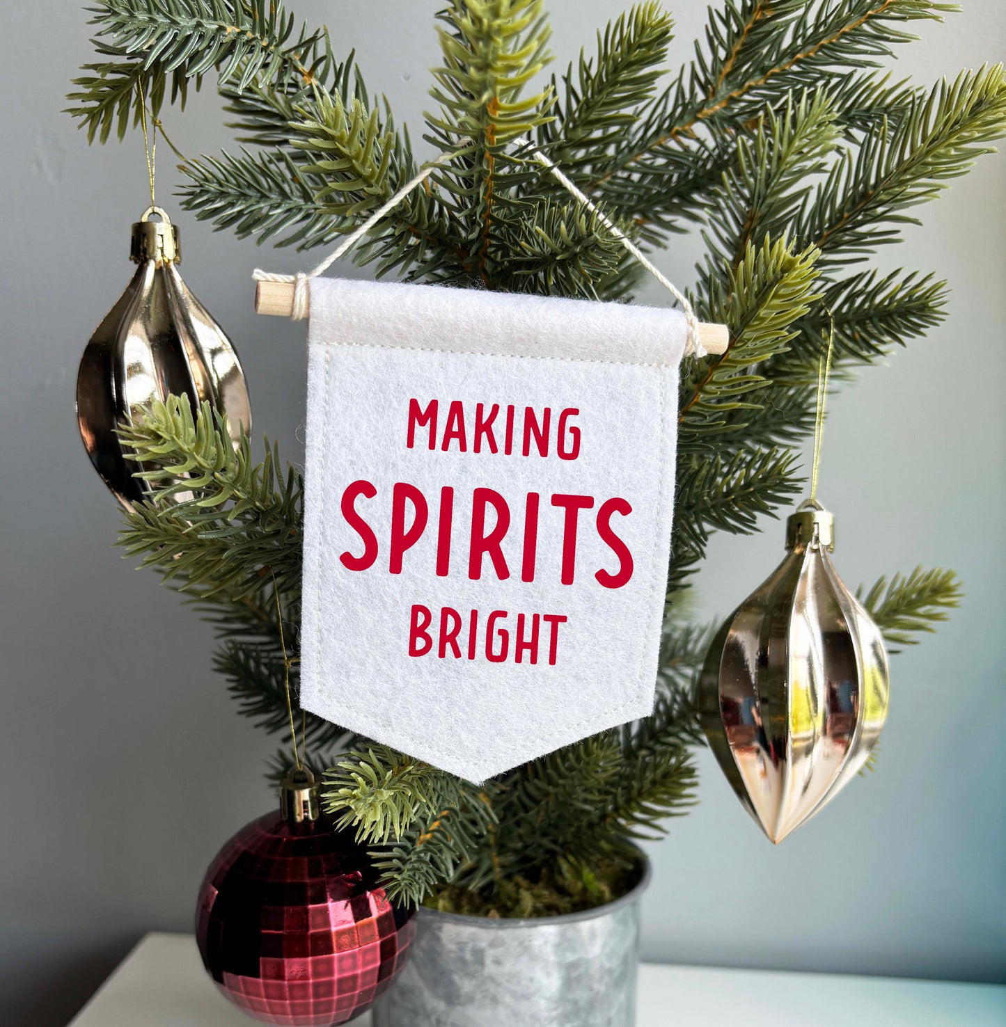 Making Spirits Bright - Christmas Tree Ornament Banner