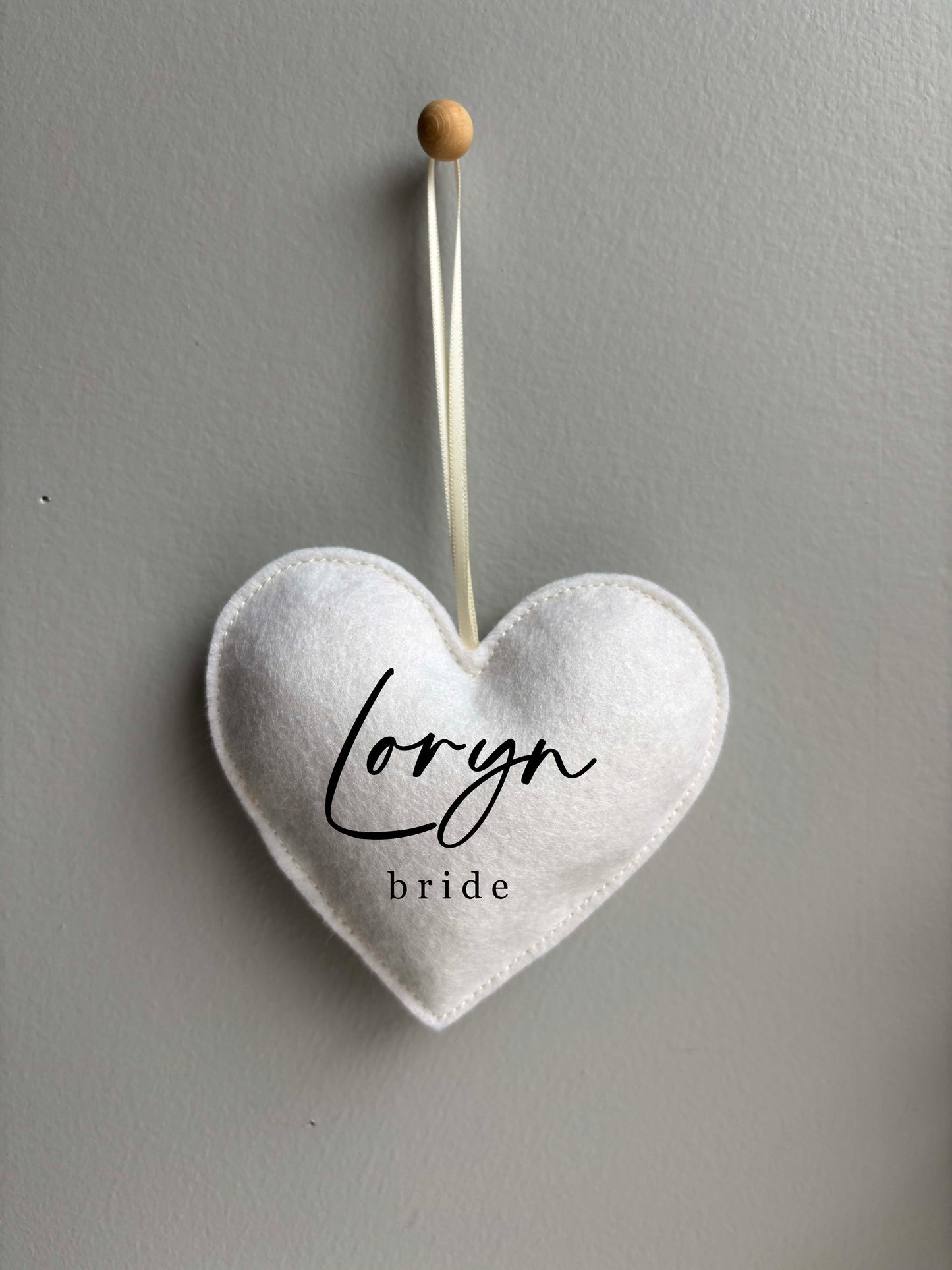 Personalized Wedding Party Heart Hanger Tag