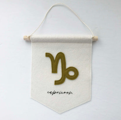 Capricorn Felt Banner - Astrological Sign