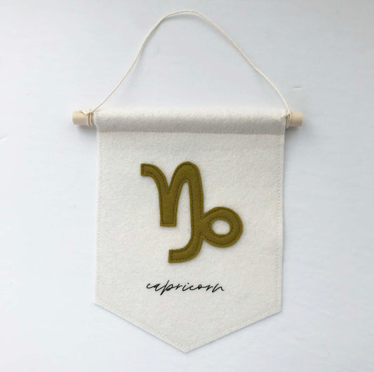 Capricorn Felt Banner - Astrological Sign