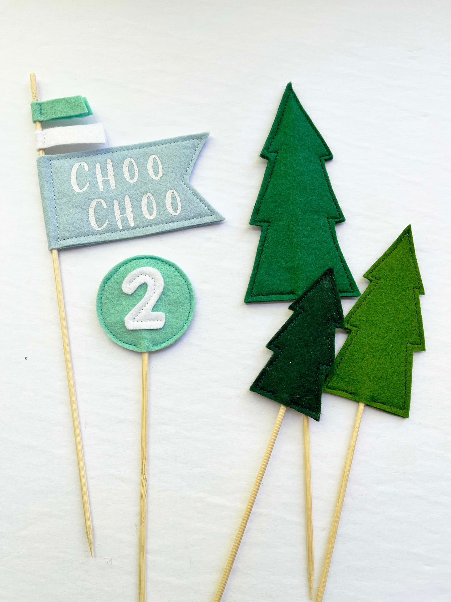 Second Birthday cake topper set - choo choo I'm two