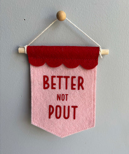 Better Not Pout - Christmas Tree Ornament Banner