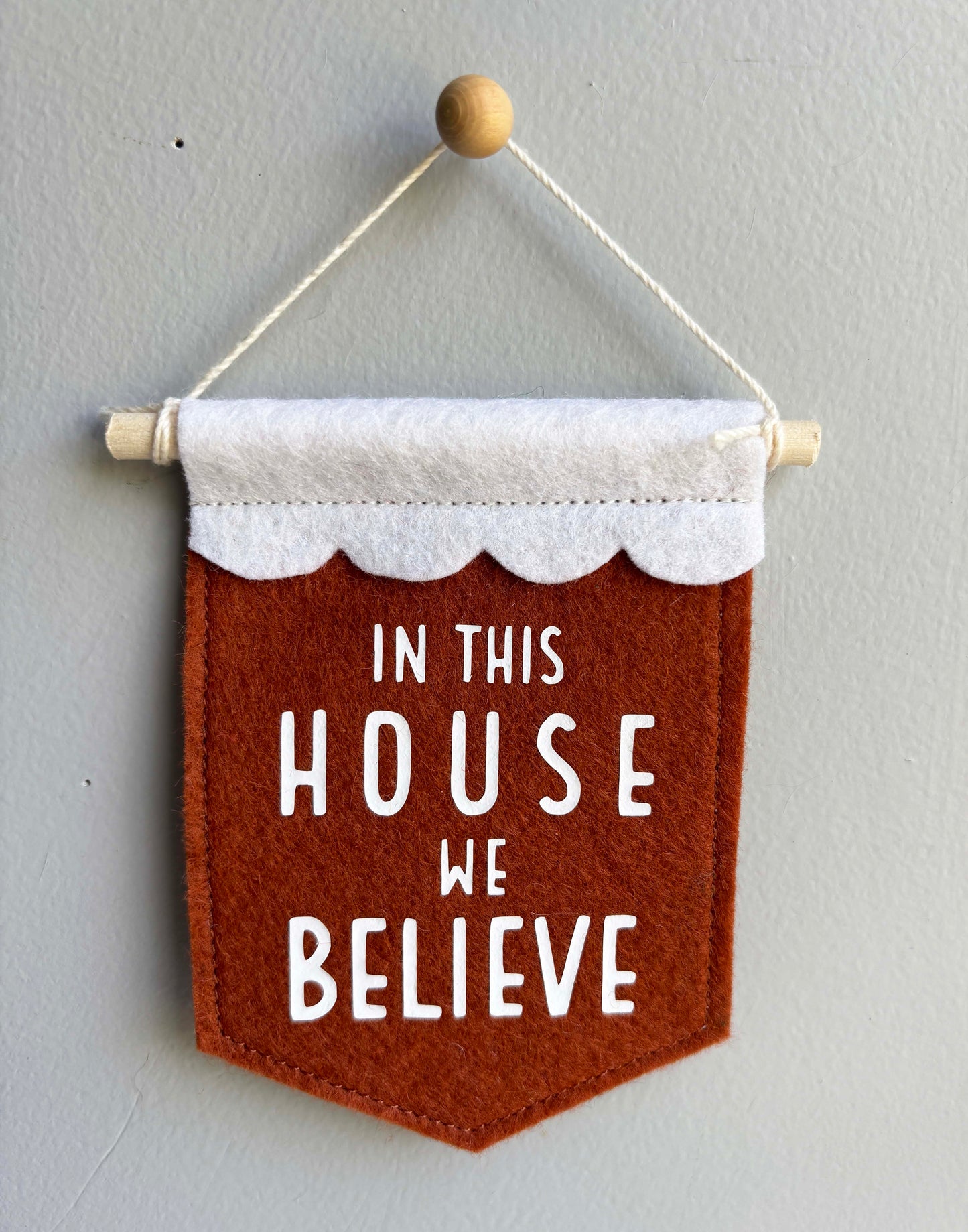 In this House we Believe - Christmas Tree Ornament Banner