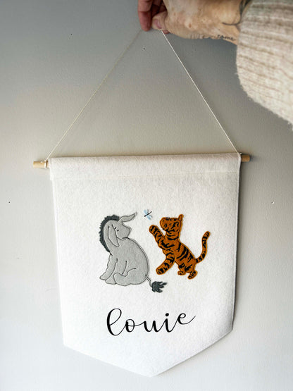 Eeyore and Tigger Nursery Felt Banner