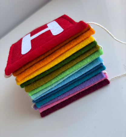 Multi Coloured Happy Birthday Felt Garland - Reusable Felt Birthday Decoration