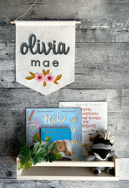 Custom Name Wool Felt Sign - Personalized Nursery Decor