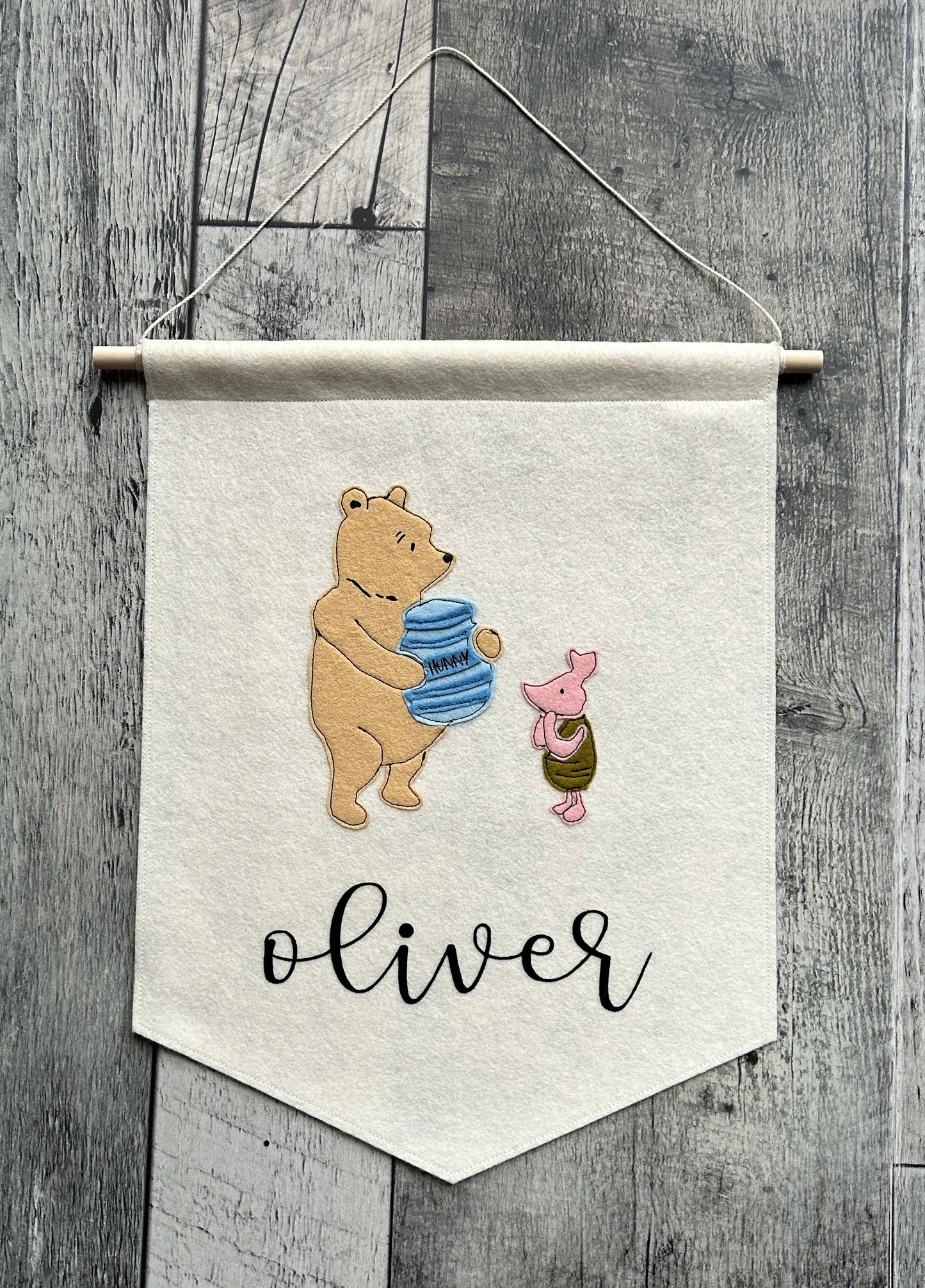 Classic Pooh Bear Nursery Felt Banner