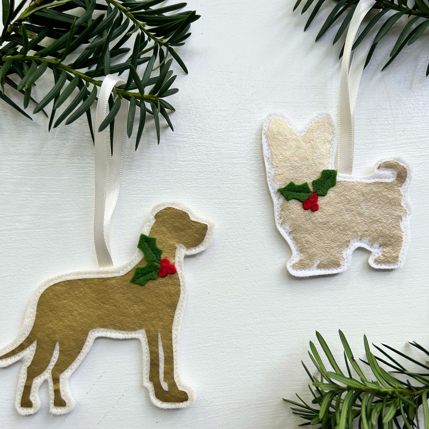 Personalized Dog Breed Ornament - Felt Christmas Decoration