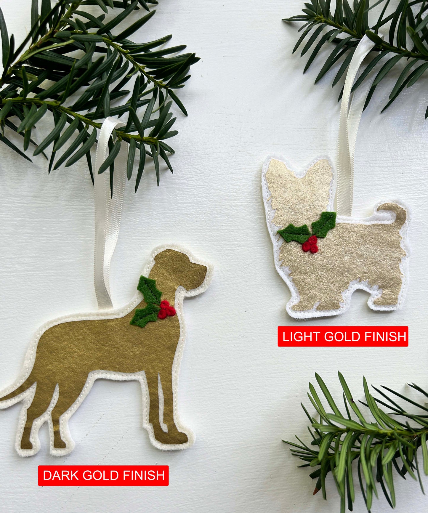 Personalized Dog Breed Ornament - Felt Christmas Decoration