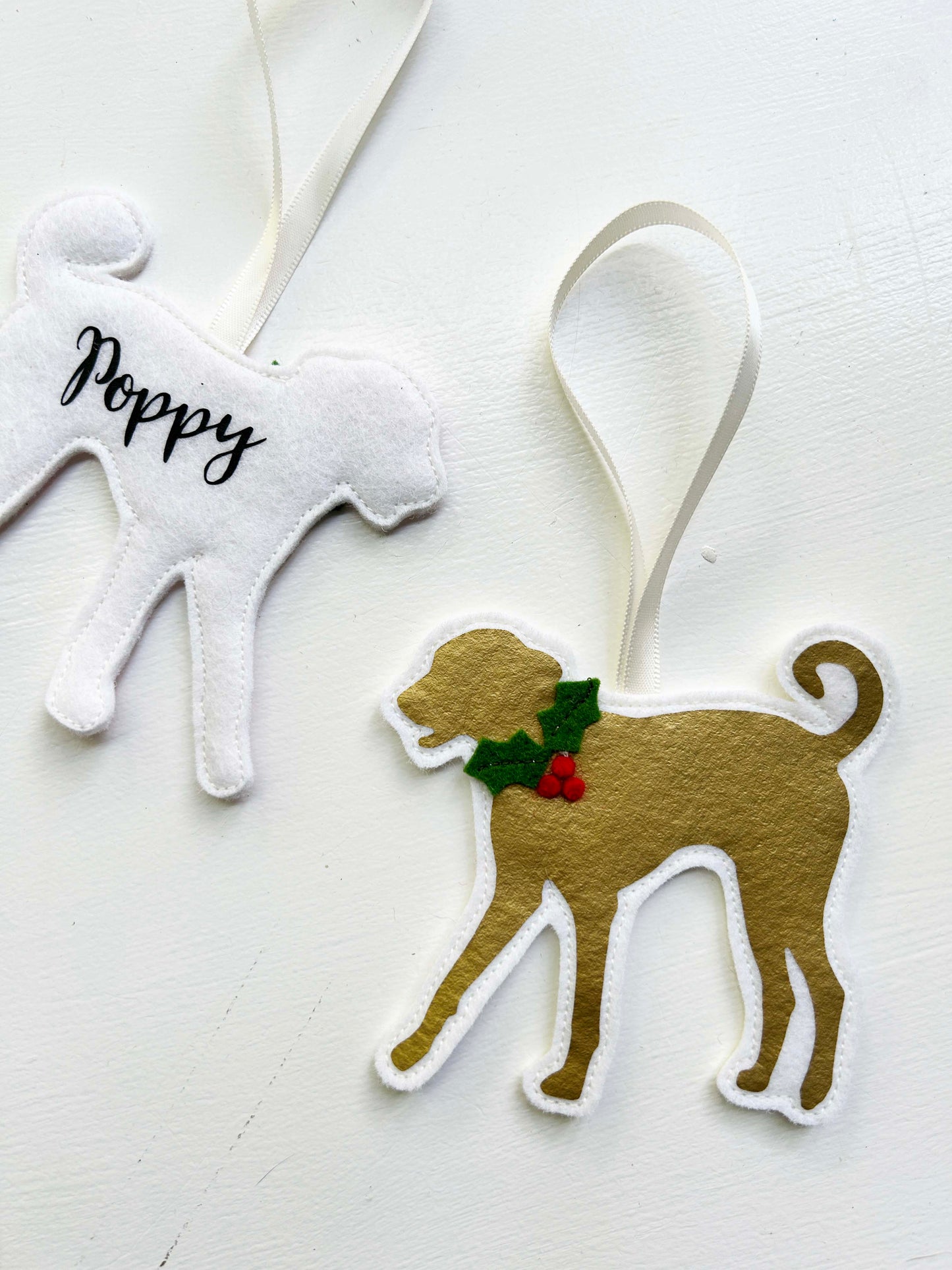 Personalized Dog Breed Ornament - Felt Christmas Decoration