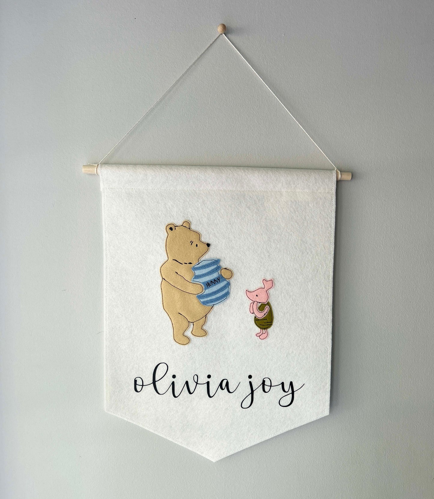 Classic Pooh Bear Nursery Felt Banner