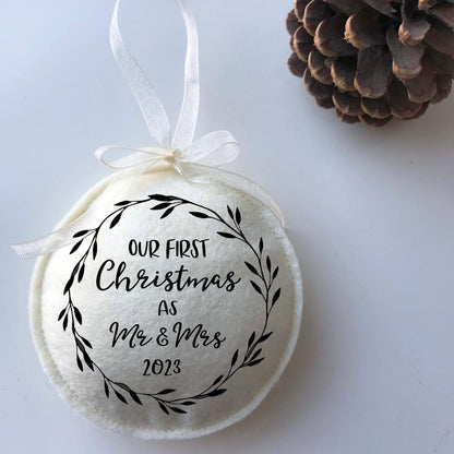 First Christmas Married Felt Ornament