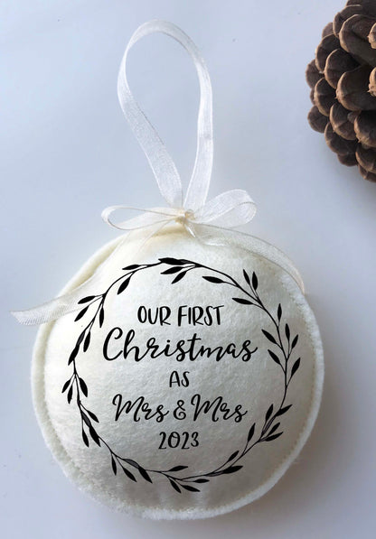 First Christmas Married Felt Ornament