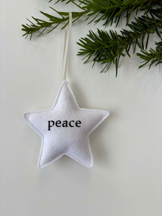Peace Star - Felt Christmas Ornament