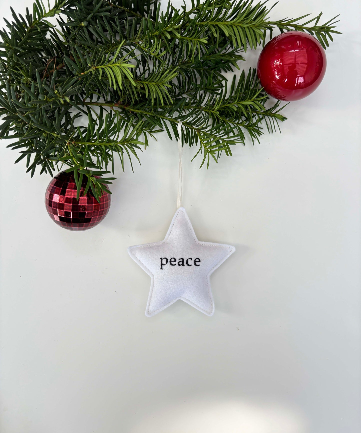 Peace Star - Felt Christmas Ornament