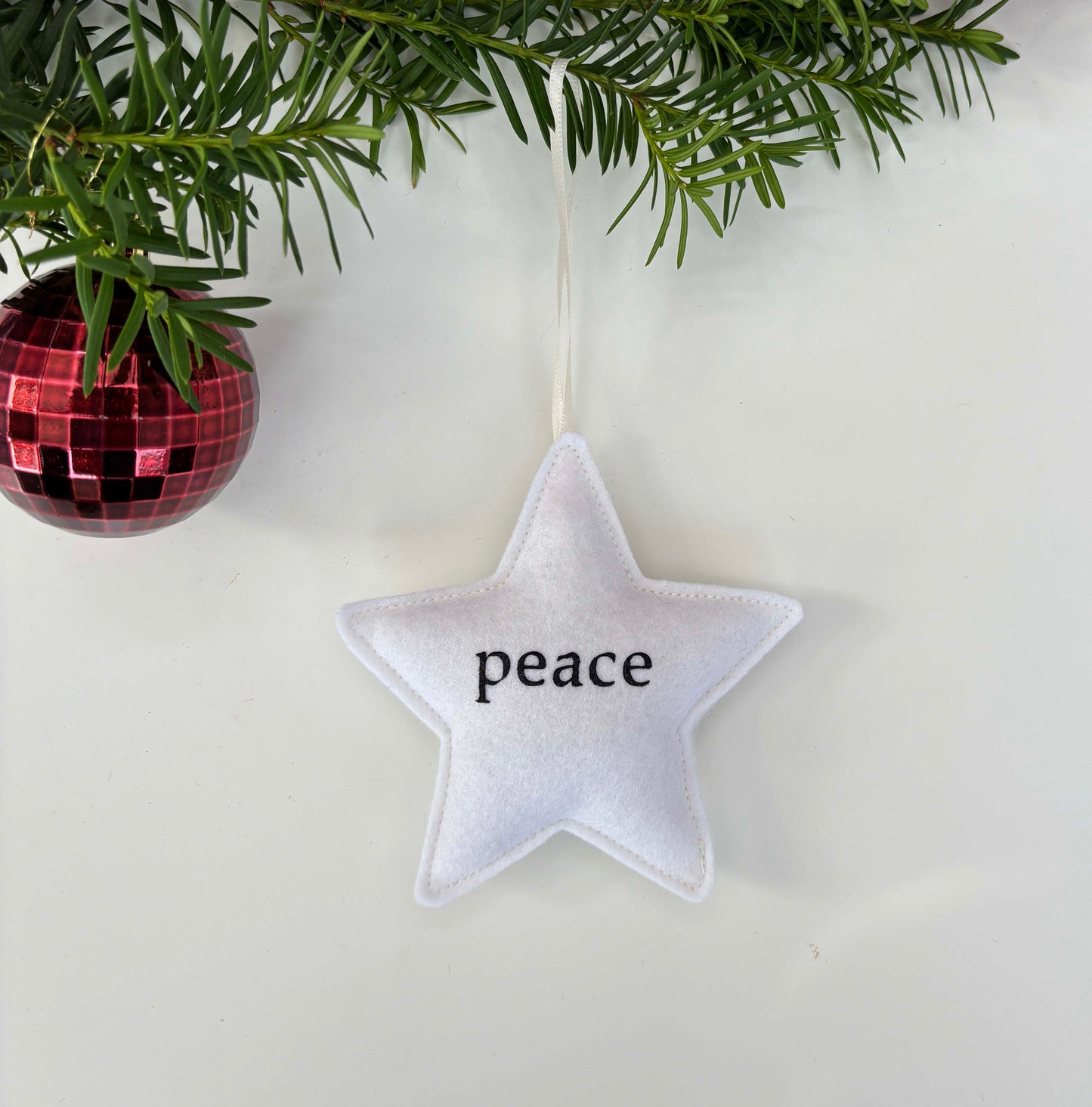 Peace Star - Felt Christmas Ornament