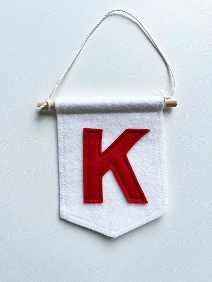 Mini Felt Initial Christmas Ornament