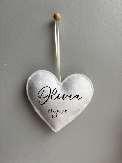 Personalized Wedding Party Heart Hanger Tag