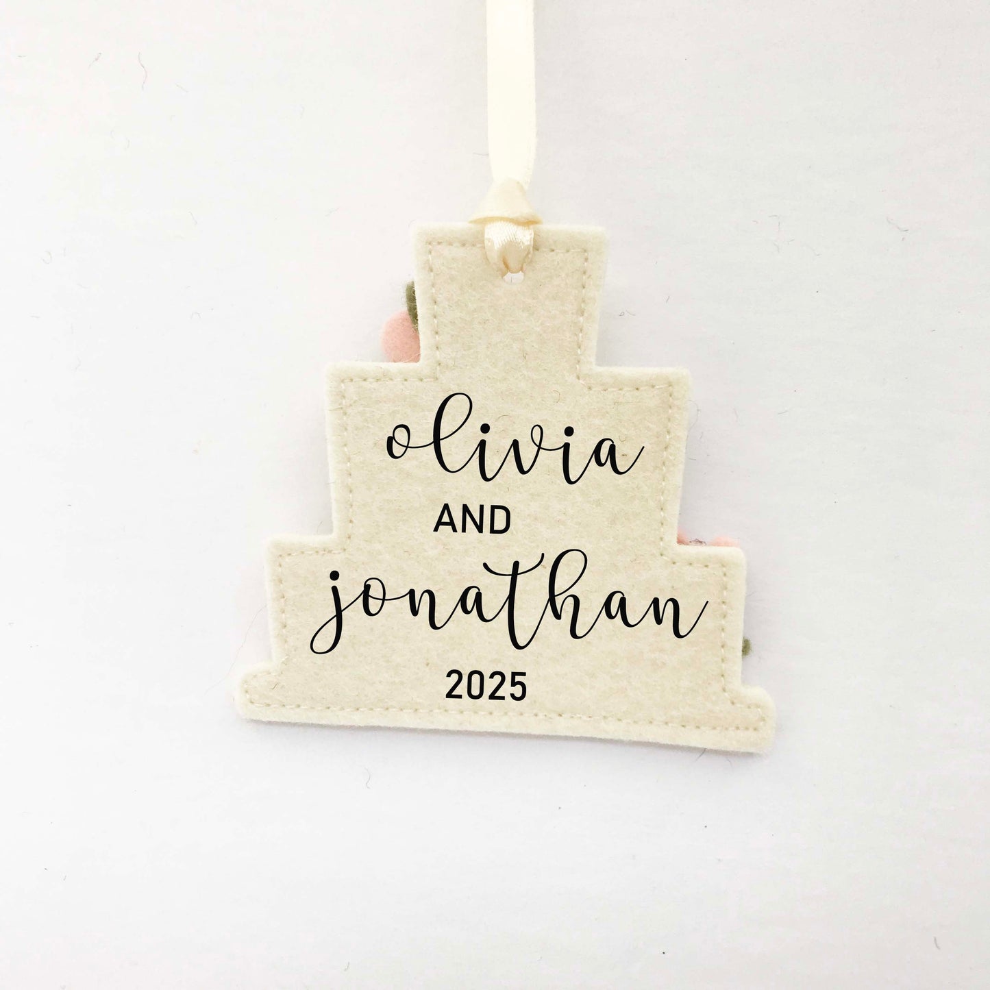 Merry and Married Floral Ornament