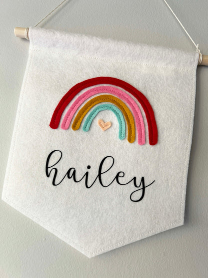 Felt Rainbow Nursery Banner