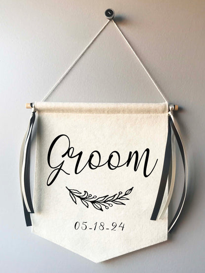 Custom Wedding Sign/Banner - Bride and Groom Chair Signs