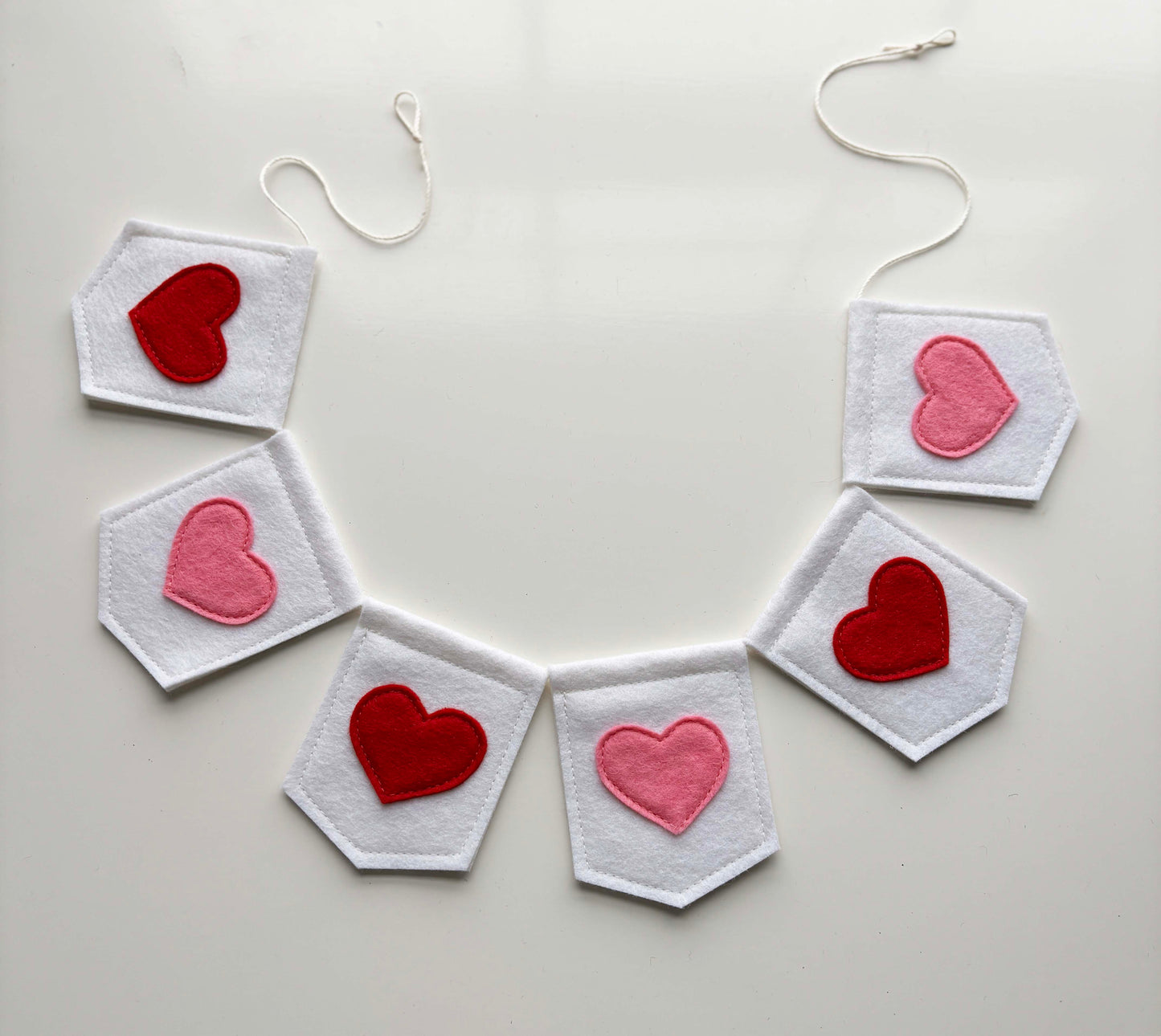 Applique Hearts Valentine Garland - Felt Garland