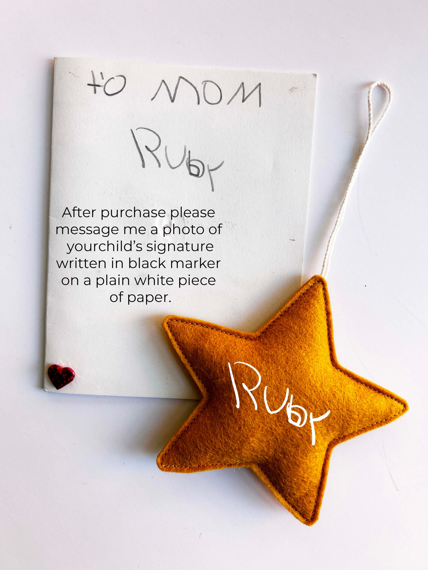 Handwriting Name Ornament - Felt Star