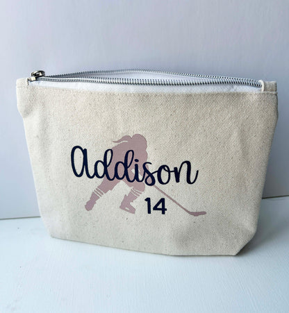 Ice Hockey Personalized Zipper Pouch