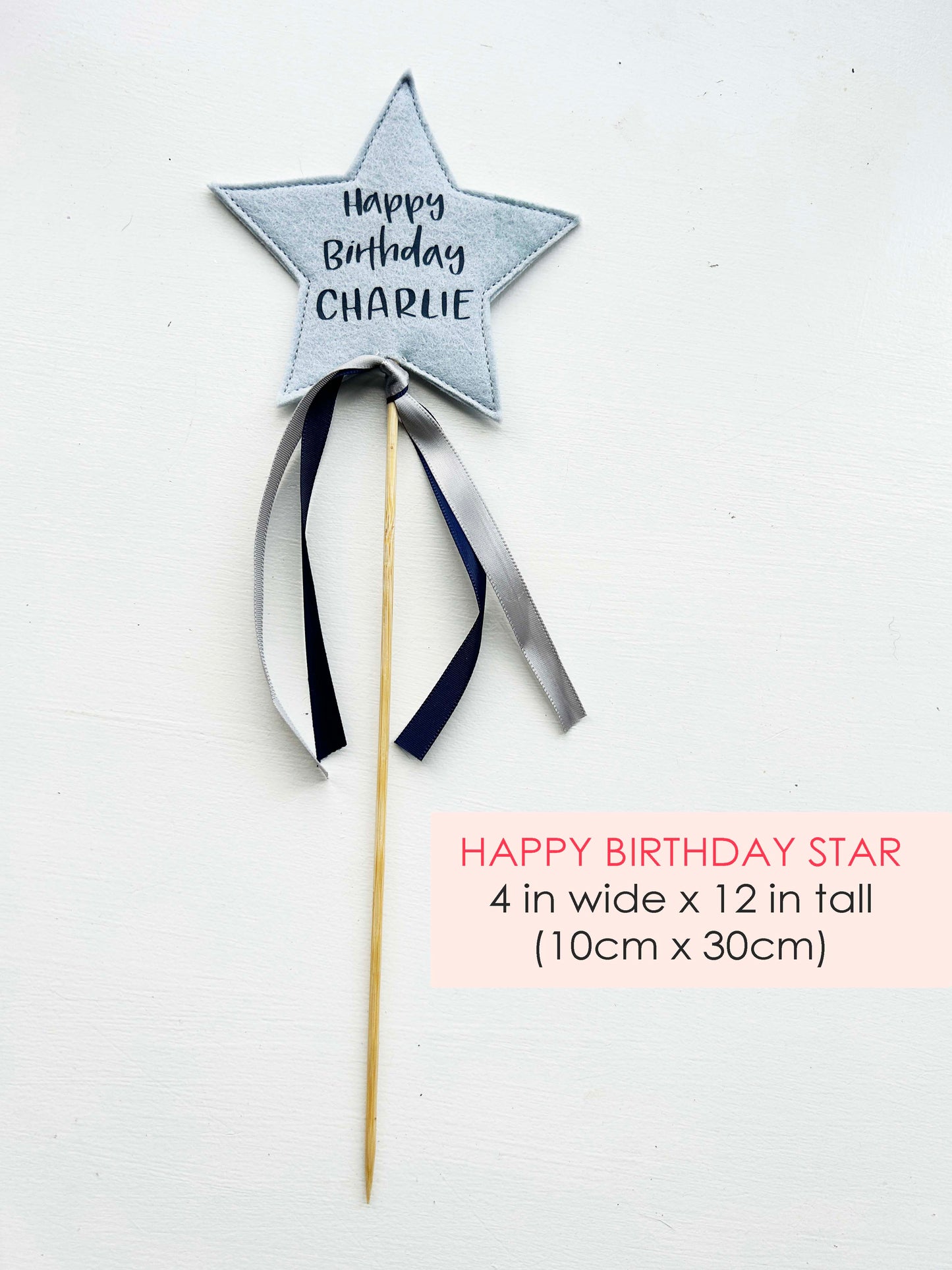 Personalized Star Cake Topper - Twinkle Twinkle Little Star Birthday Party