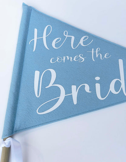 Wedding Pennant Flag - Here Comes the Bride