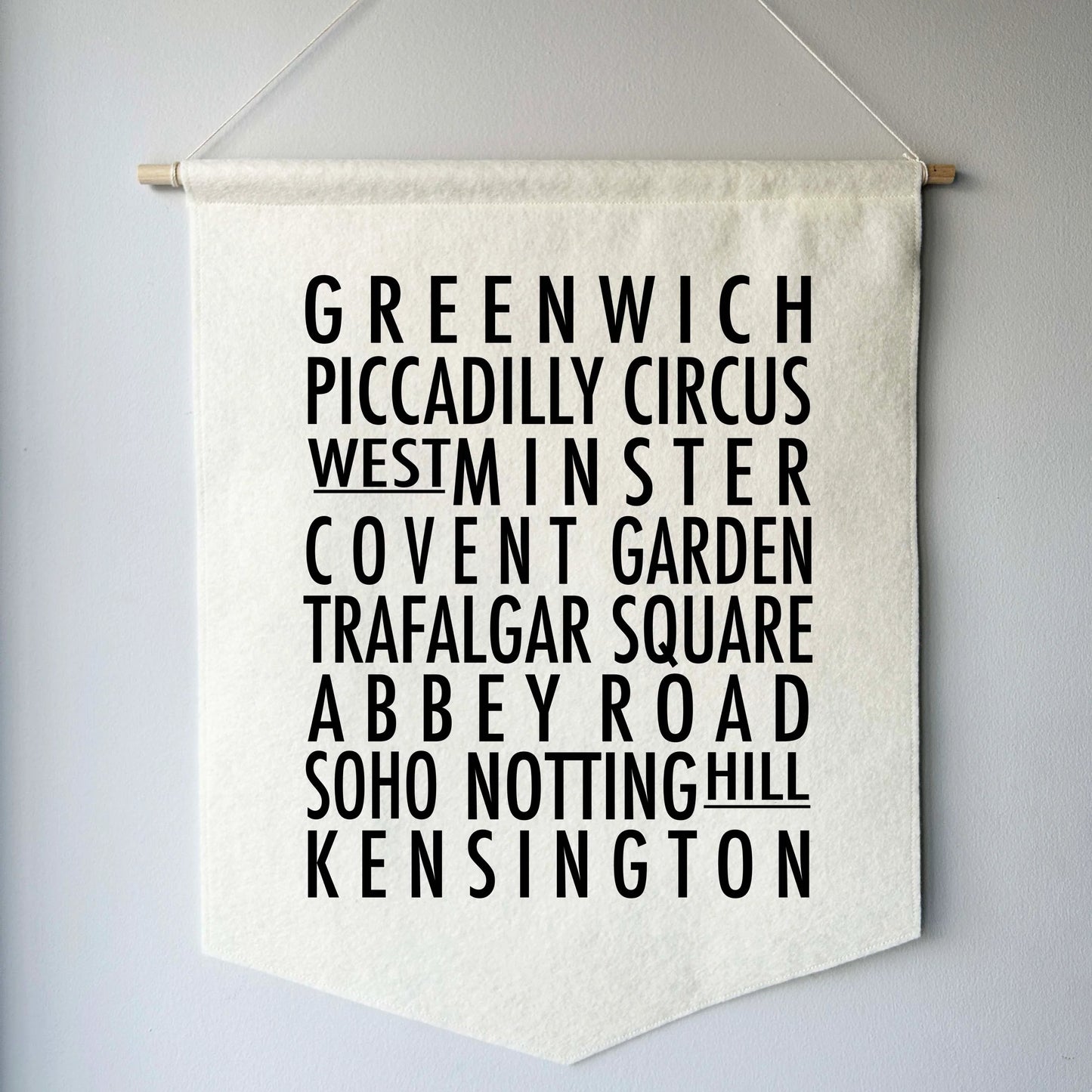 London Bus Roll Wall Hanging - London Landmarks Felt Banner