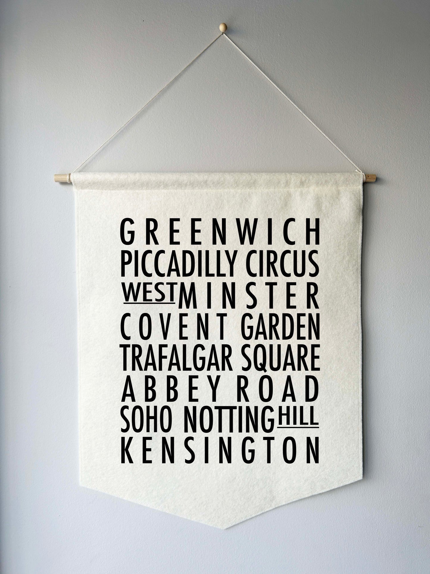 London Bus Roll Wall Hanging - London Landmarks Felt Banner