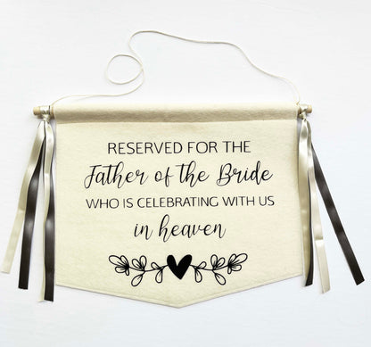 Personalized Reserved Seat Wedding Sign/Banner - Loved Ones Celebrating In Heaven