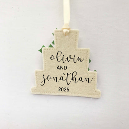 Merry and Married Holly Ornament