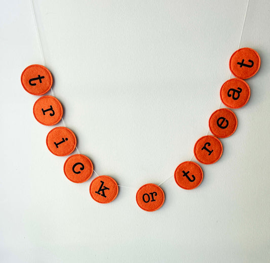 Trick or Treat Felt Bunting - Halloween Decor